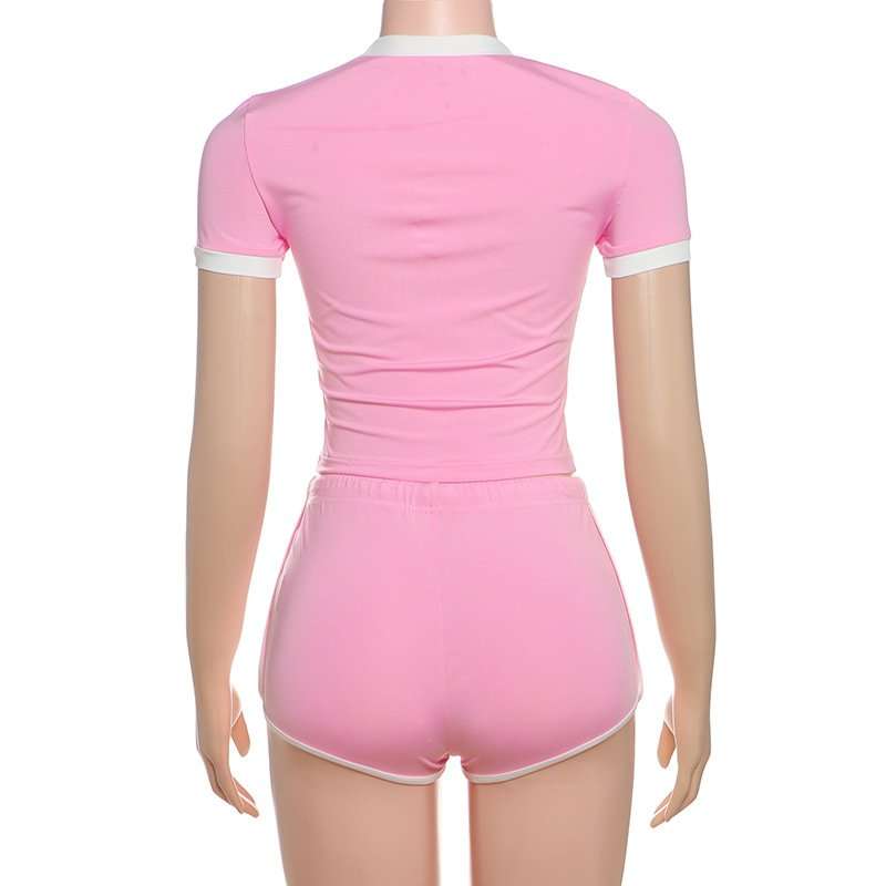 Short Sleeve Cropped Top &  Shorts Sets image 4