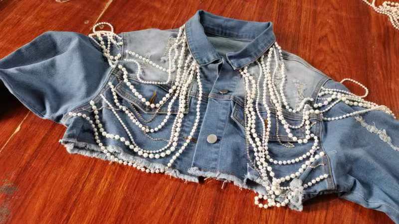 Chain Fashion Denim Coat Short Jacket image 4