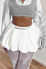Satin Puff Mini Skirt image 5