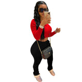 Solid Patchwork Pencil Pants - L, Black image