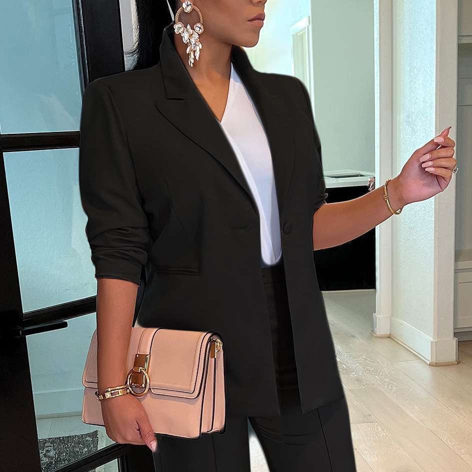 Womens Elegant Blazer - S, Black image