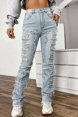 Fashionable High Waist Embroidered  Pants image 0