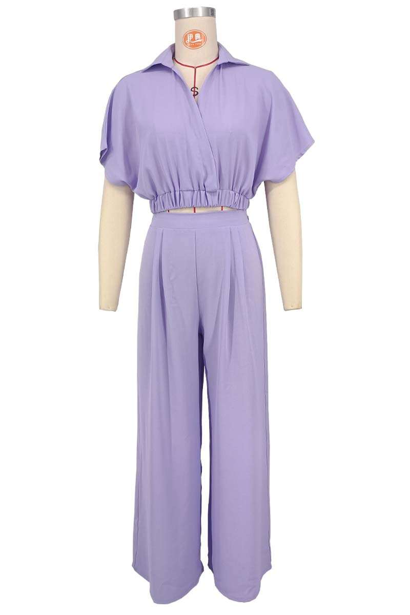 Cropped Top with Wide-Leg Pants Set image 4