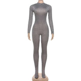 Snake-Print Jumpsuit with Turtleneck & Long Sleeves image 8