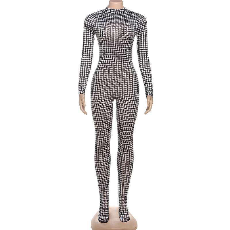 Snake-Print Jumpsuit with Turtleneck & Long Sleeves image 8