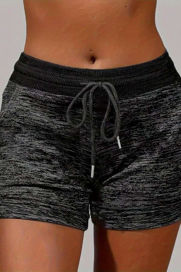 Drawstring Athletic Shorts - L, Black image