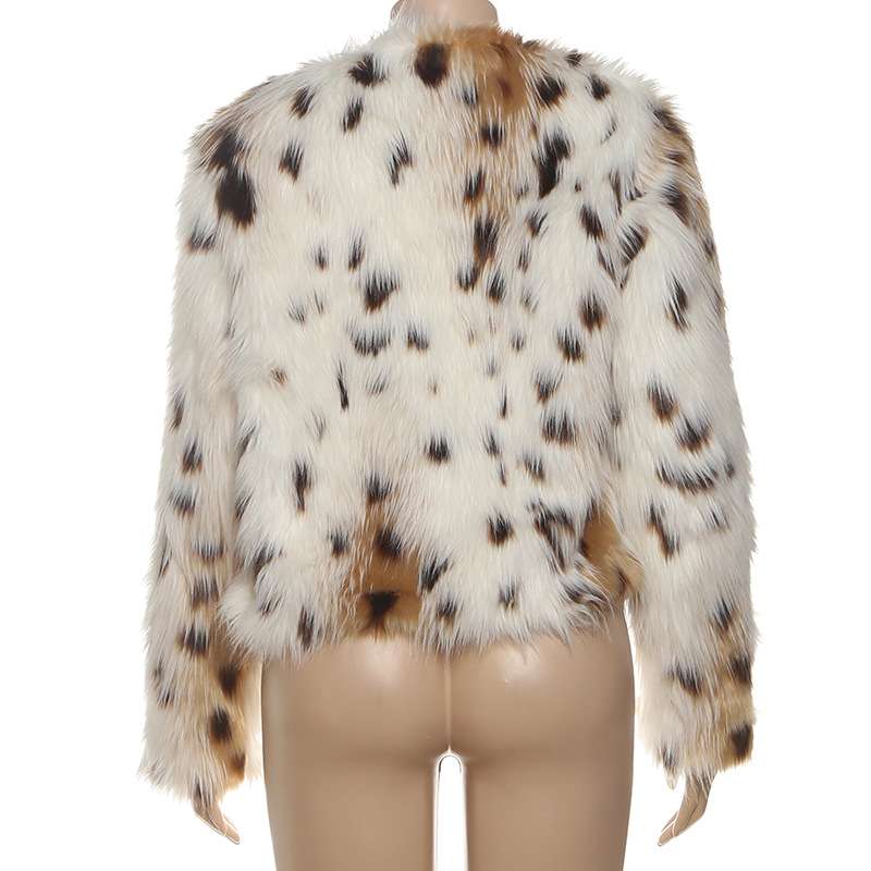 Luxurious Leopard Print Faux Fur Coat image 4
