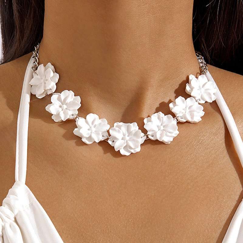 Floral Necklace with Pearl Accents image 2