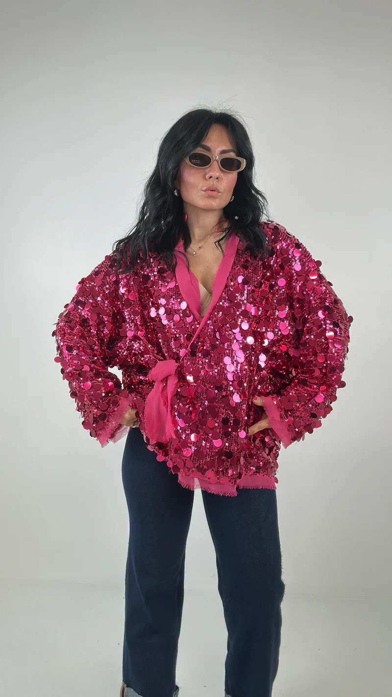 Glamorous Sequin Jacket - L, Rose image