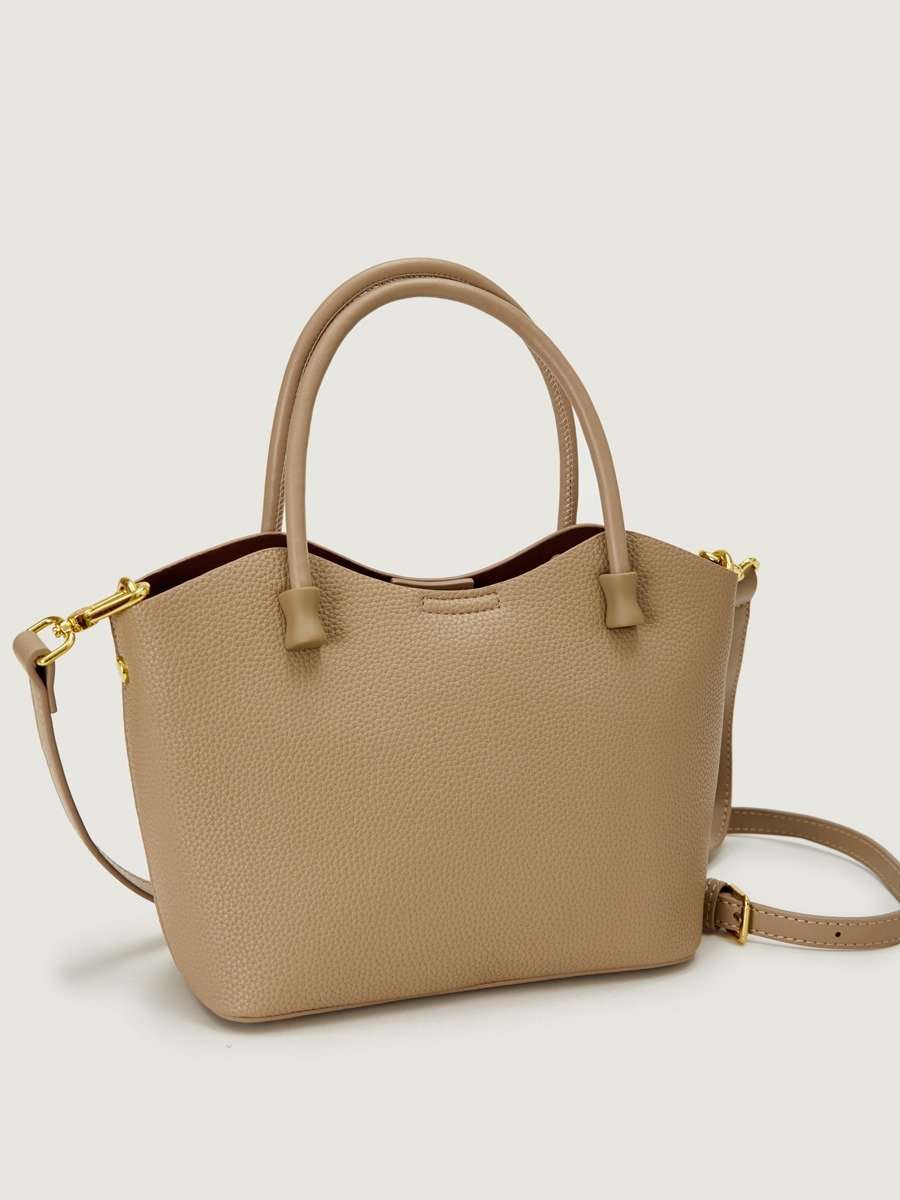 Textured PU Handbag with Accents image 0