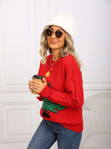 Festive Red Christmas Tree Sweater image 2