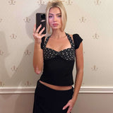 Chic Polka Dot Halter Top - S, Black image