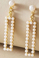 Pearl Rectangle Drop Earrings image 0