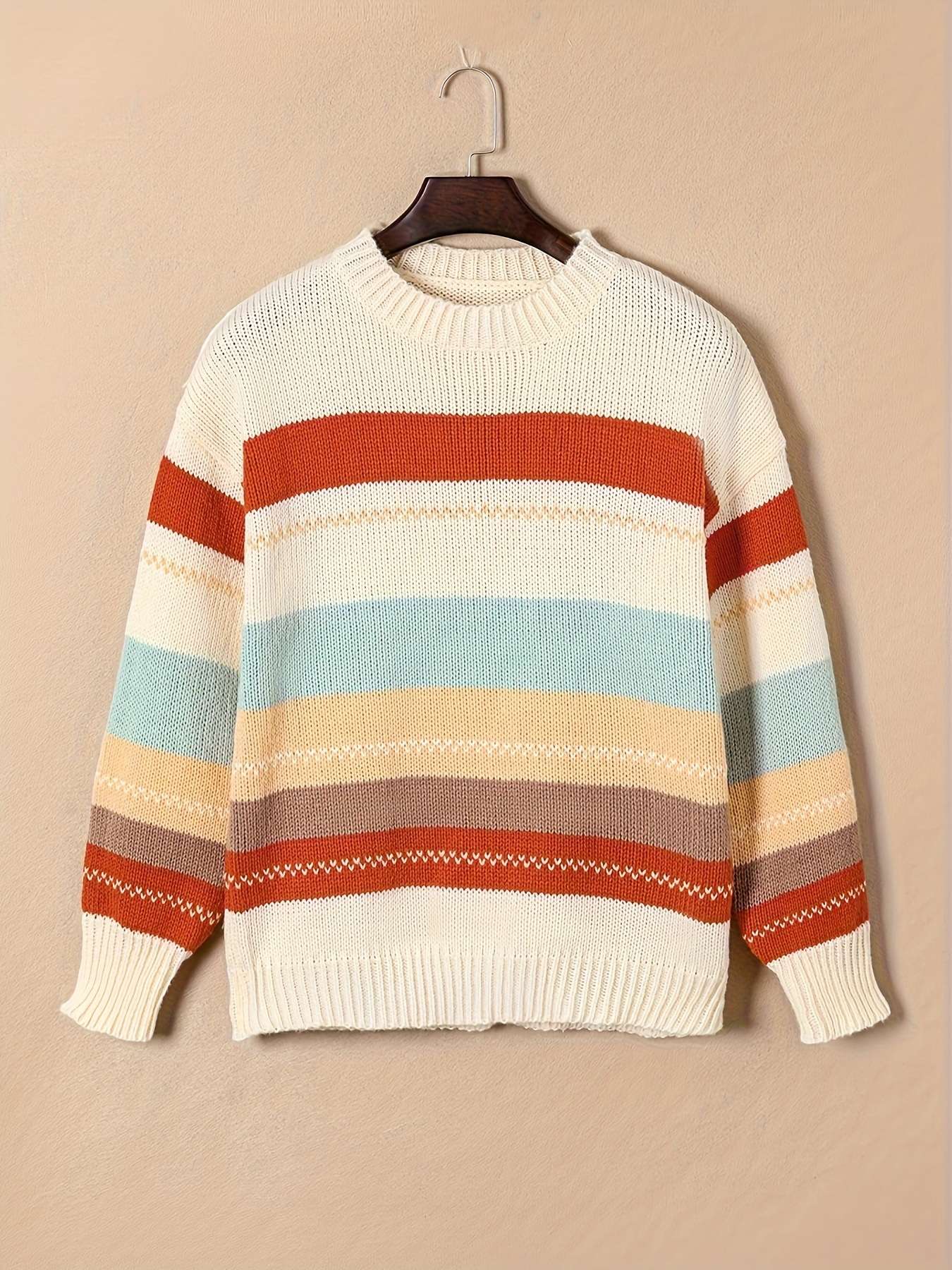Colorful Striped Knit Sweater image 2