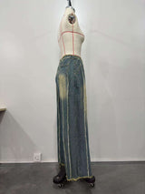 Frayed Trim Vintage Wash Jeans image 5