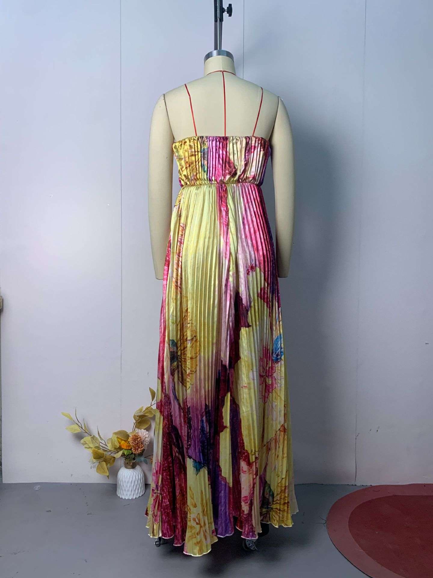 Vibrant Abstract Print Strapless Maxi Dress image 11