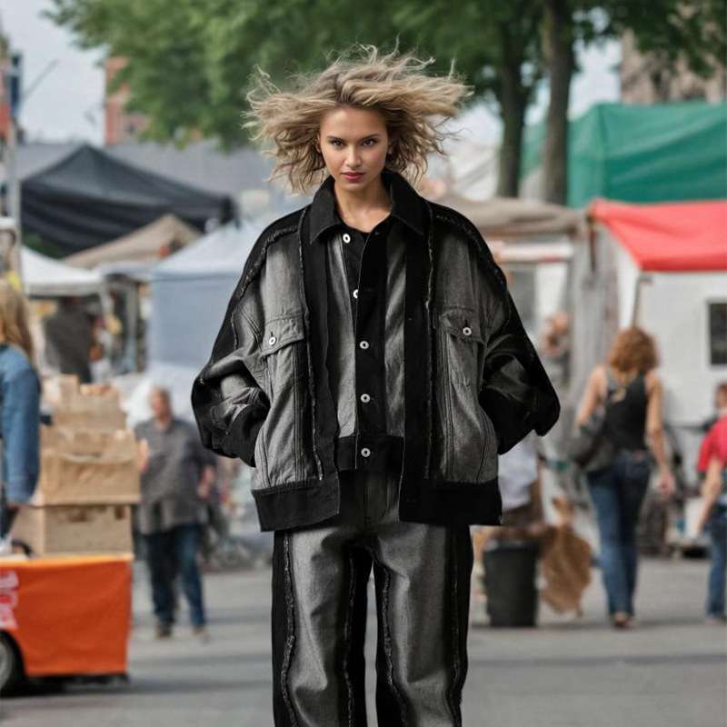 Deconstructed denim jacket image 0