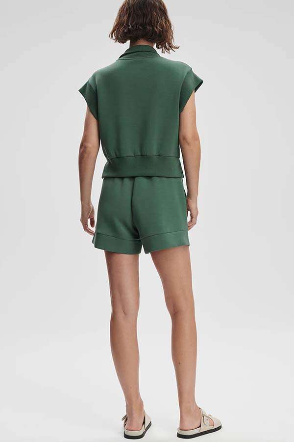 Casual Zipper Top & Drawstring Shorts Set image 4