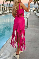 Vibrant Fringe Two-Piece Set - M, Rose image