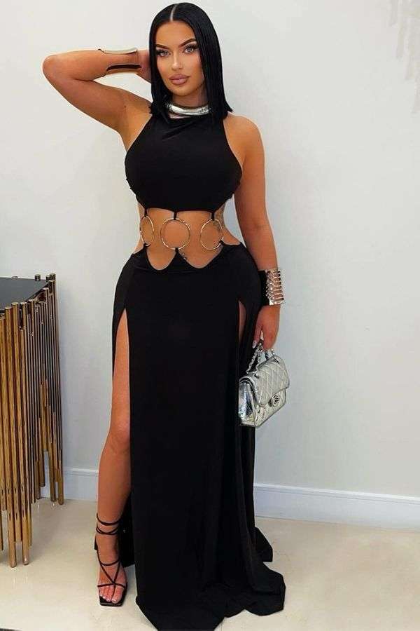 Vibrant Backless Maxi Dress image 0