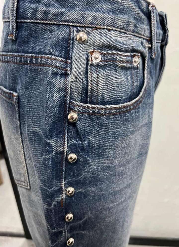 Wide-Leg Pants with Side Studded Detailing image 5