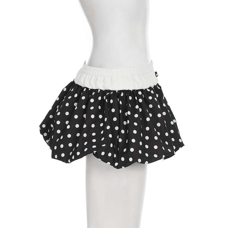 Polka Dot Ruffled Skirt with Elastic Waist image 3
