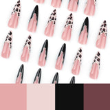 Nail Art with Leopard and Black Tips image 4