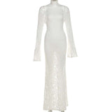 Elegant Lace Long-Sleeve Maxi Dress image 3