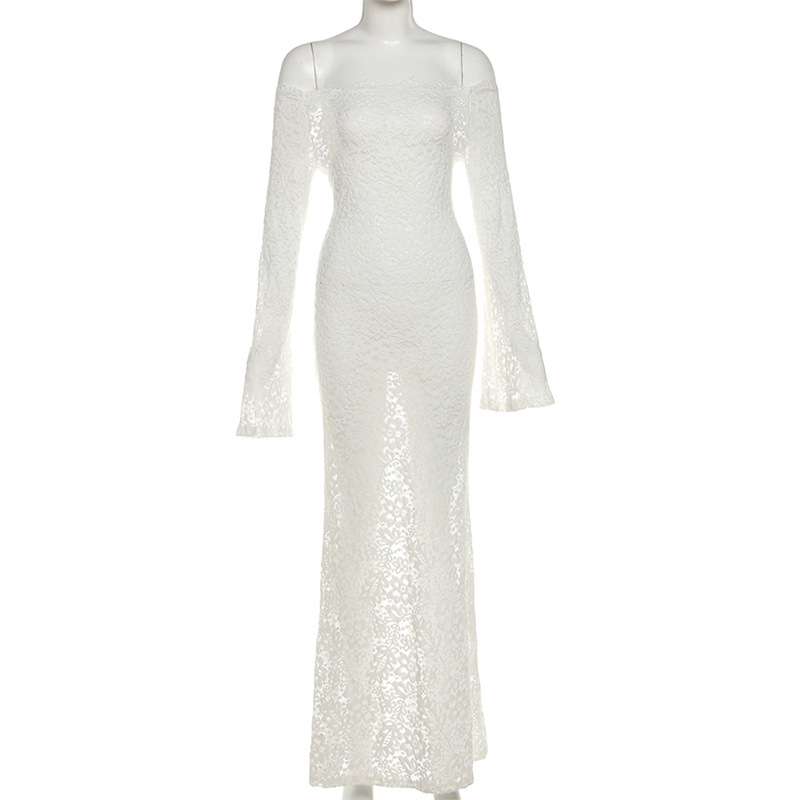 Elegant Lace Long-Sleeve Maxi Dress image 3