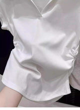 Ruched Polo Crop Top image 2