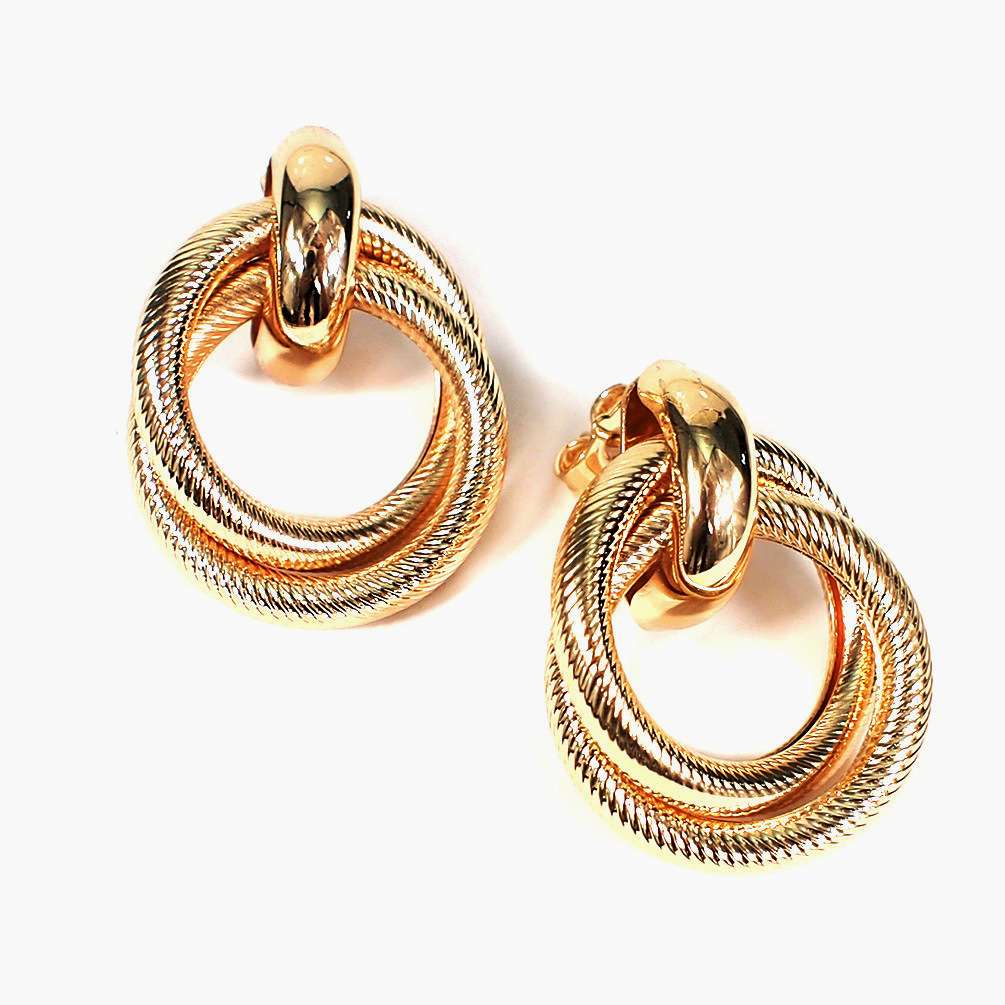 أقراط أنيقة مزدوجة الحلقات