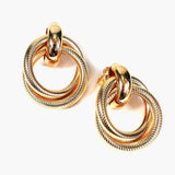 أقراط أنيقة مزدوجة الحلقات