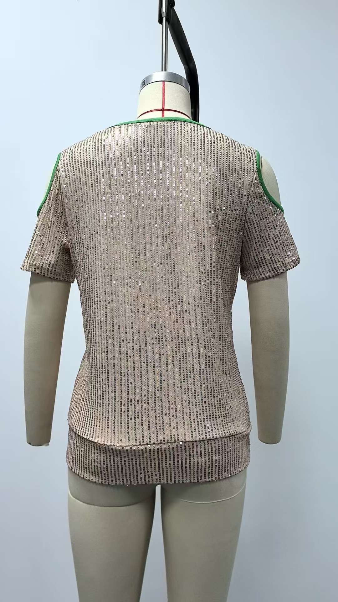 Sequin Embellished Short-Sleeve Top image 7