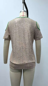 Sequin Embellished Short-Sleeve Top image 7