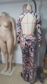 Marble Print Long Sleeve Jumpsuit image 4