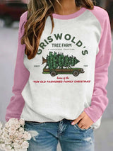 Griswold's Christmas Tradition Raglan Sweatshirt - S, Pink image