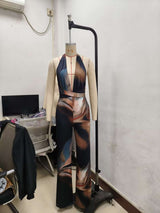 Artistic Abstract Print Halter Neck Jumpsuit image 3