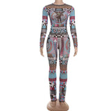 Geometric Print Crop Top High Waist Pant image 4