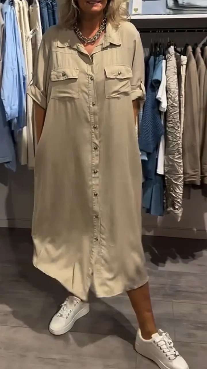 Button-Down Shirt Dress image 5