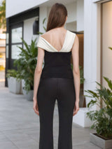 Stylish Off-Shoulder Color Block Top image 5