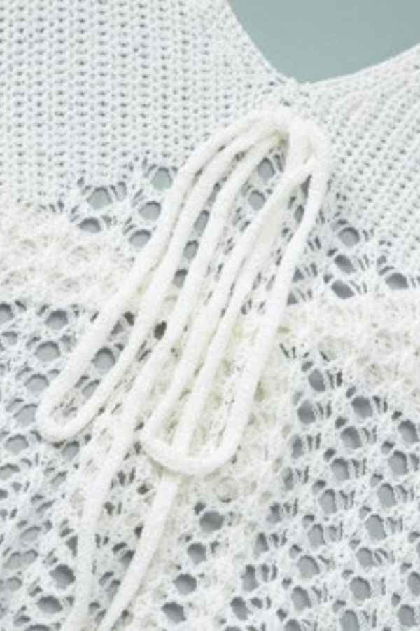 Sexy CrochetKnit Halter Neck Backless Resort Mini Dress image 7