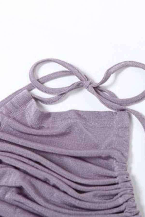 Sexy HalterNeck Ruffled Open Back Sleeveless Maxi Dress image 7