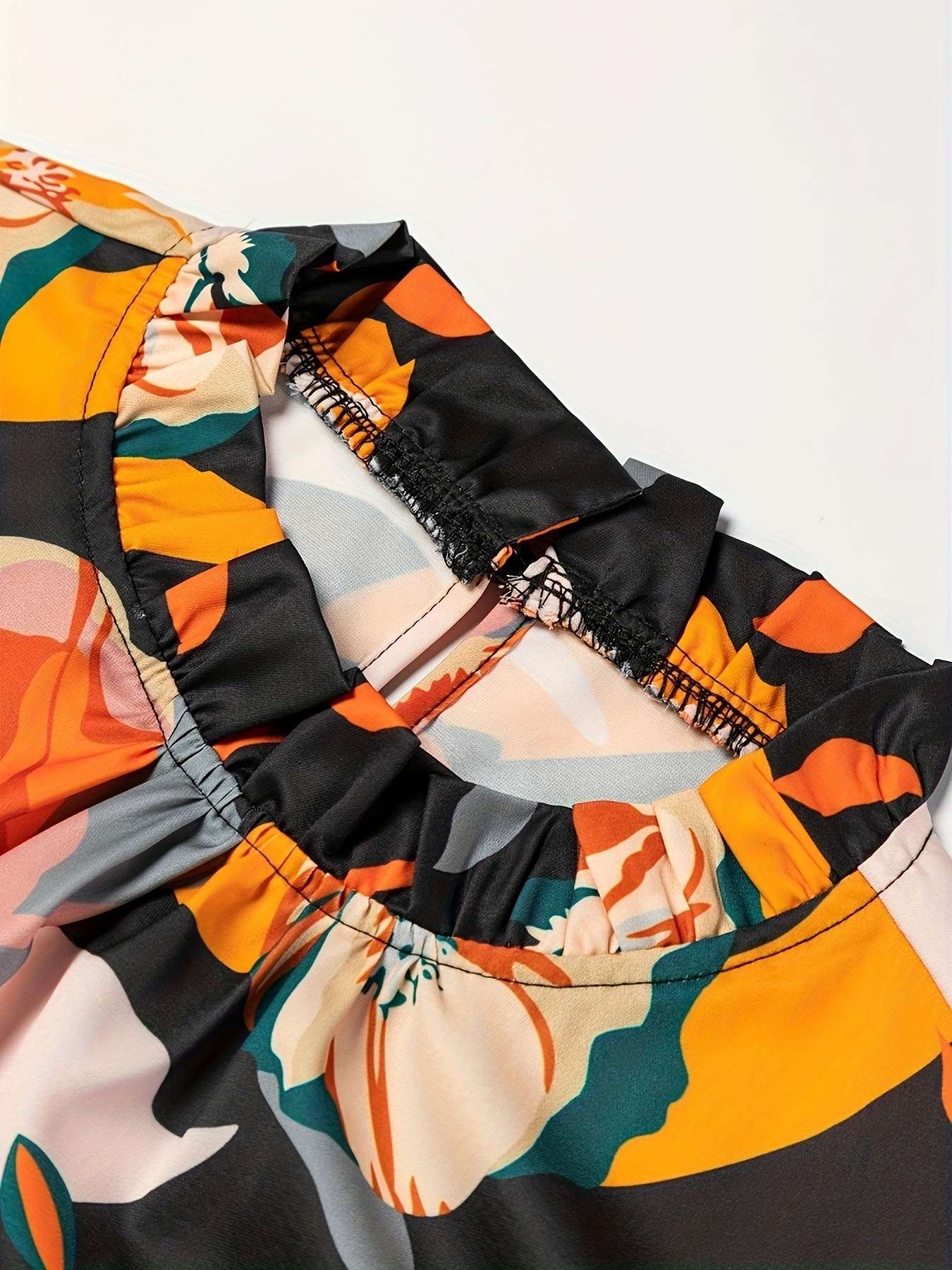 Floral Mock Neck Long Sleeve Blouse image 4