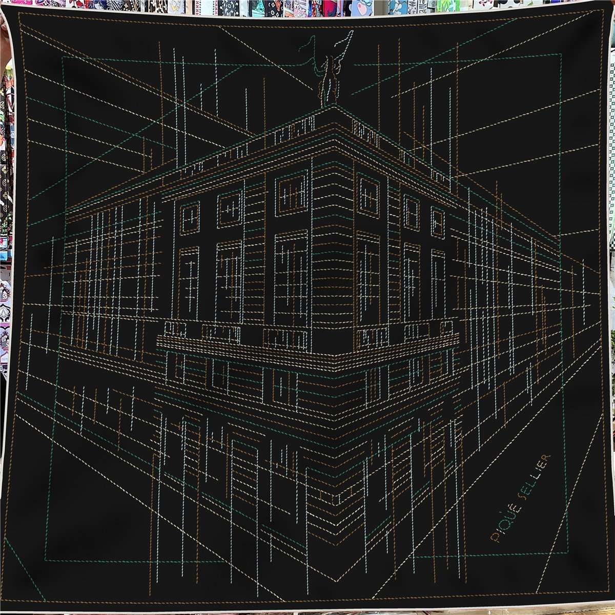 Stripes Print Square Shawl Scarves image 3