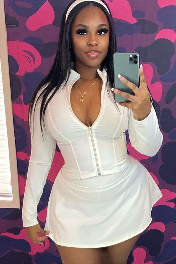 Zip-Up Top with Flared Skirt image 1