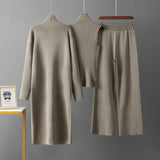 Vibrant 3-Piece Knit Set - Free Size, Beige image