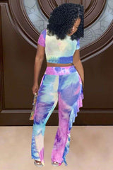 Vibrant Tie-Dye Ruffle Two-Piece Set image 0