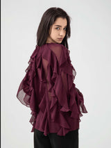 Elegant Ruffled Sheer Blouse image 6