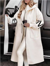 All-Day Zip-Up Empress Coat Casual Jacket - XL, White image