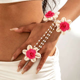 Shell and Rose Bracelet image 1